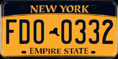 NY license plate FDO0332