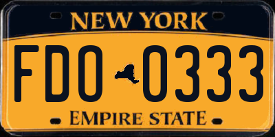NY license plate FDO0333