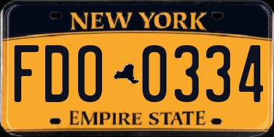 NY license plate FDO0334