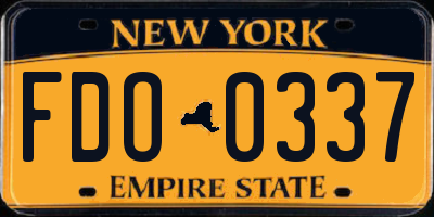 NY license plate FDO0337