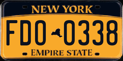 NY license plate FDO0338