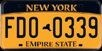 NY license plate FDO0339