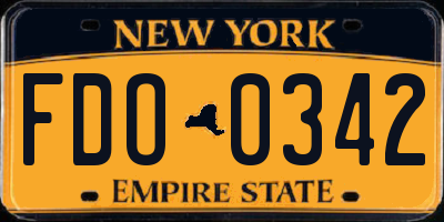 NY license plate FDO0342
