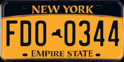 NY license plate FDO0344
