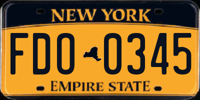 NY license plate FDO0345