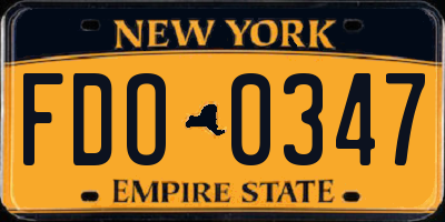 NY license plate FDO0347