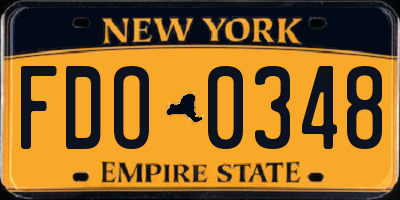 NY license plate FDO0348