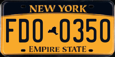 NY license plate FDO0350