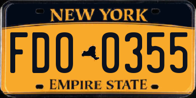 NY license plate FDO0355