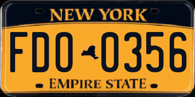 NY license plate FDO0356