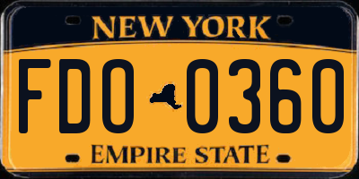 NY license plate FDO0360