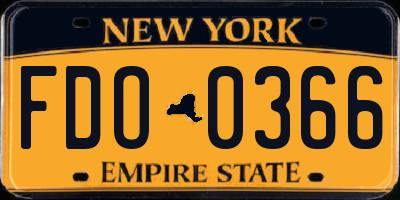 NY license plate FDO0366