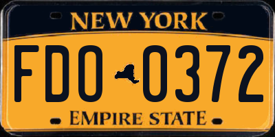 NY license plate FDO0372