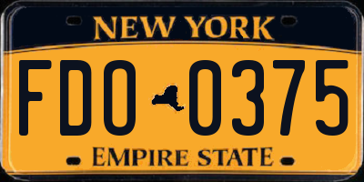 NY license plate FDO0375