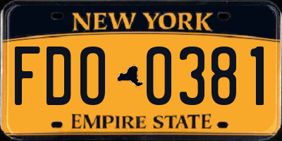 NY license plate FDO0381