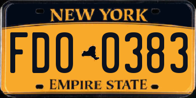 NY license plate FDO0383