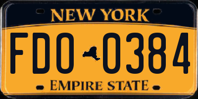 NY license plate FDO0384