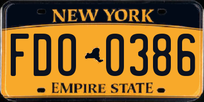 NY license plate FDO0386