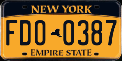 NY license plate FDO0387