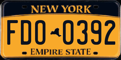 NY license plate FDO0392
