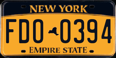 NY license plate FDO0394