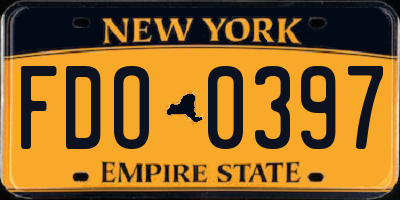 NY license plate FDO0397