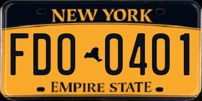 NY license plate FDO0401