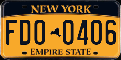 NY license plate FDO0406