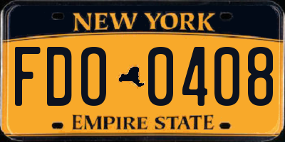 NY license plate FDO0408