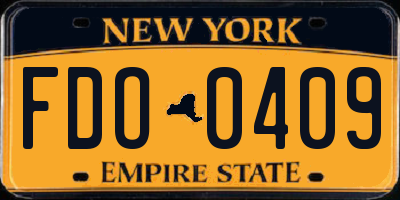 NY license plate FDO0409