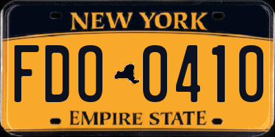 NY license plate FDO0410