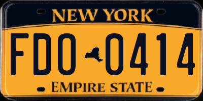 NY license plate FDO0414