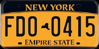 NY license plate FDO0415