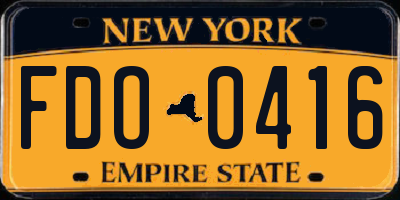 NY license plate FDO0416