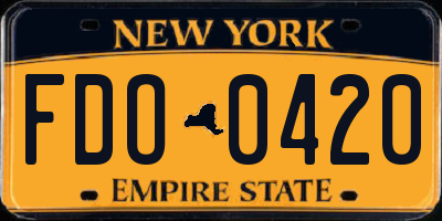 NY license plate FDO0420