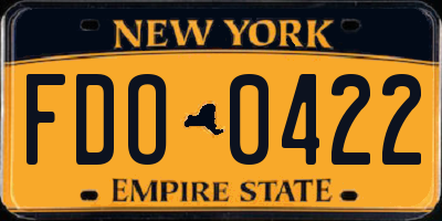 NY license plate FDO0422