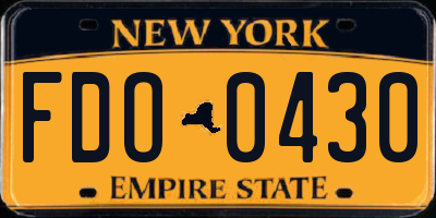 NY license plate FDO0430