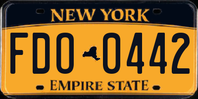 NY license plate FDO0442