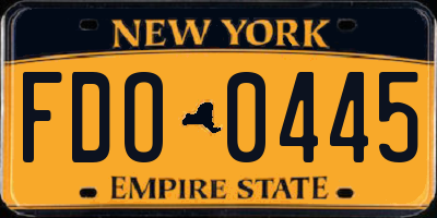 NY license plate FDO0445