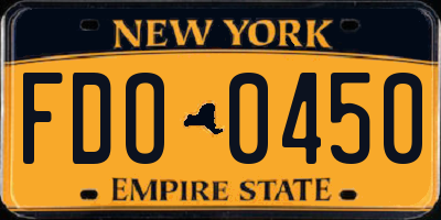 NY license plate FDO0450