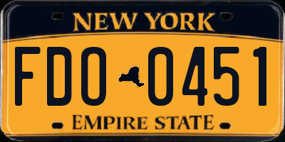 NY license plate FDO0451