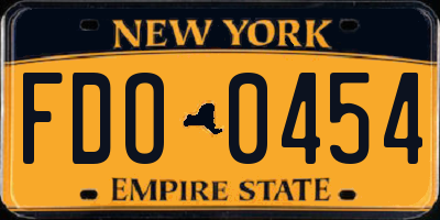 NY license plate FDO0454