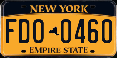 NY license plate FDO0460