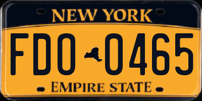 NY license plate FDO0465