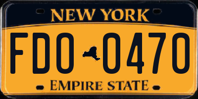 NY license plate FDO0470