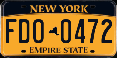 NY license plate FDO0472