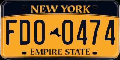 NY license plate FDO0474