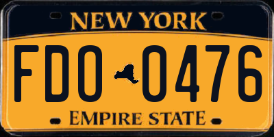 NY license plate FDO0476