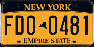 NY license plate FDO0481