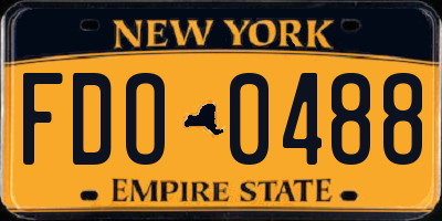 NY license plate FDO0488